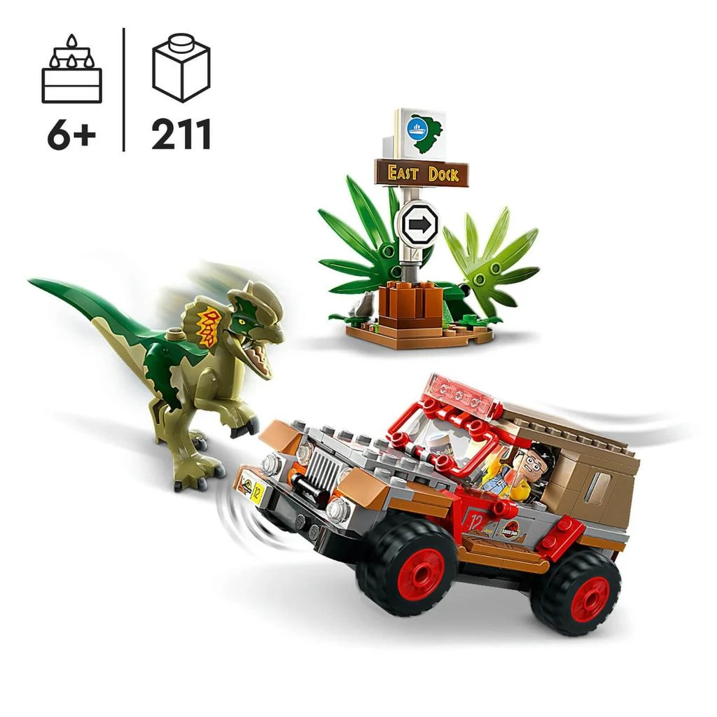 商品LEGO|LEGO Jurassic Park Dilophosaurus Ambush Dinosaur Toys (76958),价格¥237,第3张图片详细描述