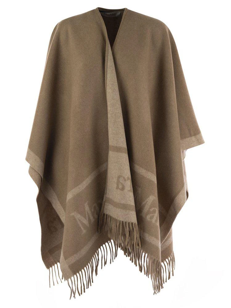 商品Max Mara|Max Mara Logo Detailed Fringed Cape,价格¥2572,第1张图片