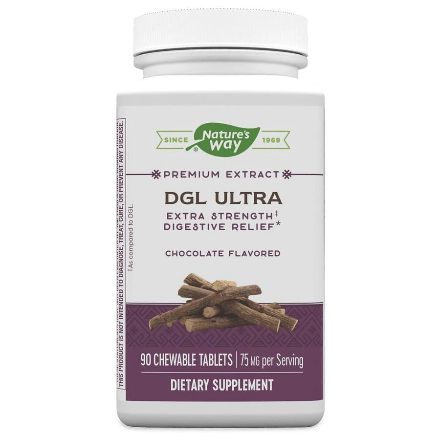 商品Enzymatic Therapy|DGL Ultra Extra Strength Digestive Relief Chewable Tablets, Chocolate Flavored German Chocolate,价格¥134,第1张图片