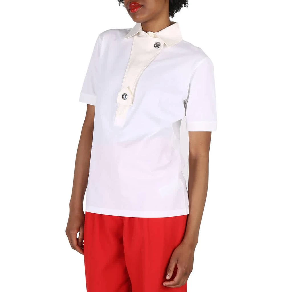 商品Burberry|Ladies White Cotton Polo Shirt,价格¥1119-¥1870,第2张图片详细描述