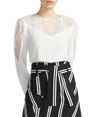商品Maje|Leana Lace-Inset Top,价格¥875,第1张图片