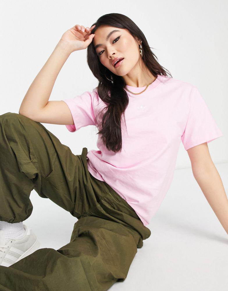 adidas Originals trefoil essentials t-shirt in pink商品第1张图片规格展示