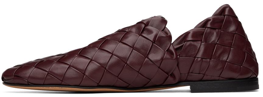 Burgundy Intrecciato Slider Loafers商品第3张图片规格展示