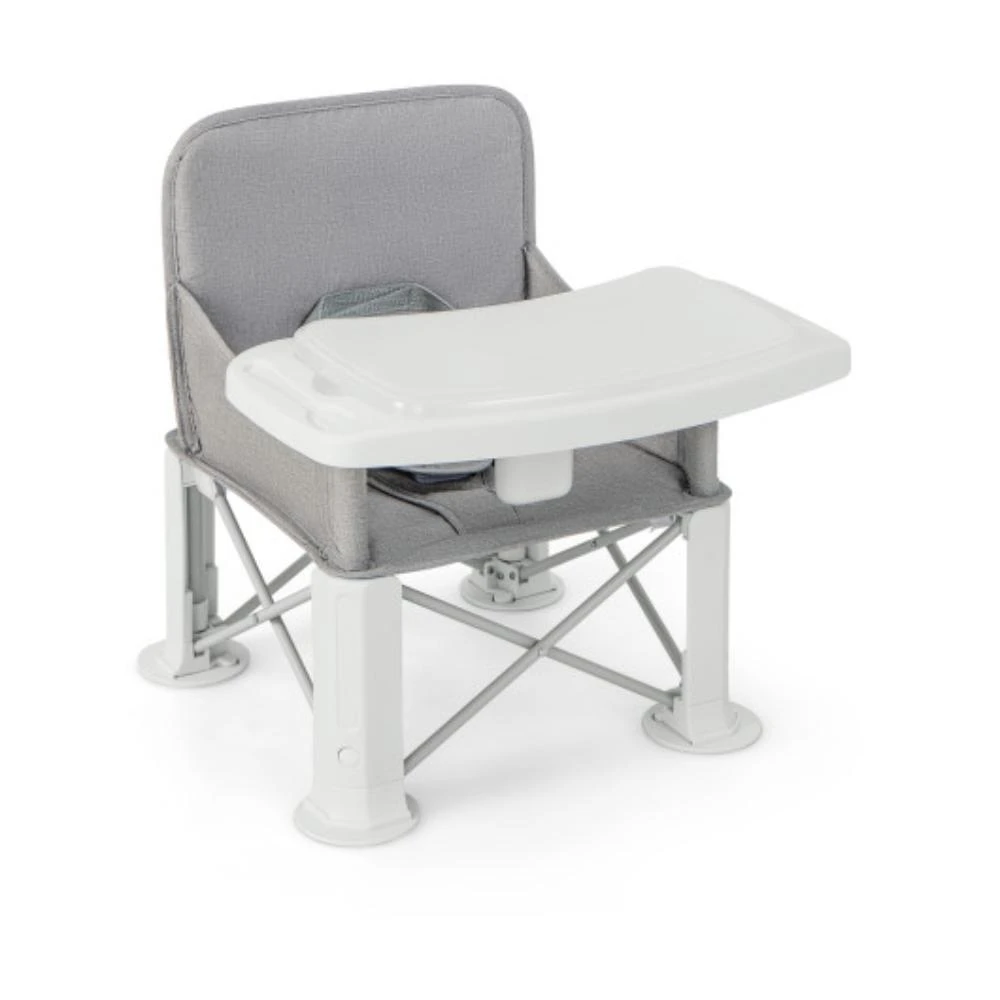 商品Hivvago|Portable Baby Booster Seat with Straps and Double Tray-Gray,价格¥397,第1张图片