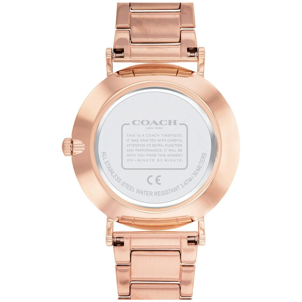 商品Coach|Women’s Perry Rose Gold-Tone Bracelet Tea Rose Watch 36mm,价格¥1092,第3张图片详细描述