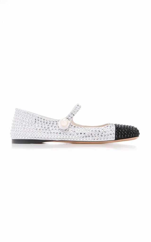 商品Miu Miu|Miu Miu - Crystal-Embellished Gabardine Mary Jane Flats - Silver - IT 39 - Moda Operandi,价格¥9437,第1张图片