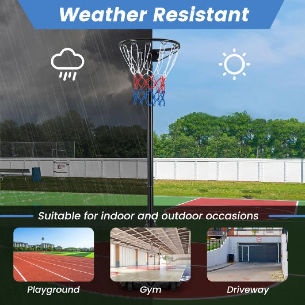 8.5 to 10 FT Adjustable Portable Basketball Hoop Stand with Fillable Base and 2 Wheels 商品