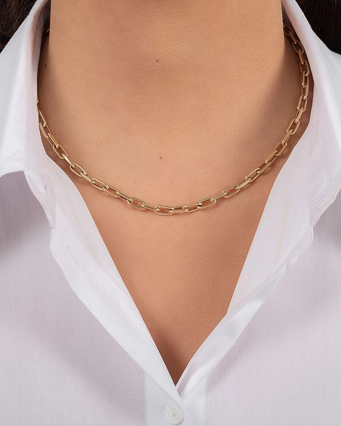 商品Zoe Lev|14K Yellow Gold Open Link Chain Necklace, 16",价格¥14883,第4张图片详细描述