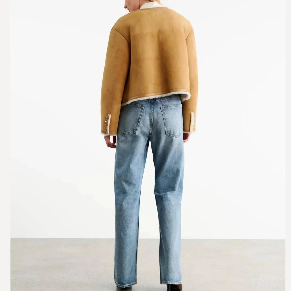 商品Nili Lotan|Zanie Short Shearling Coat In Tan/natural,价格¥14017,第3张图片详细描述