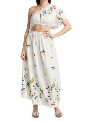 商品Farm Rio|Pitanga One-Shoulder Cut-Out Maxi Dress,价格¥413,第1张图片