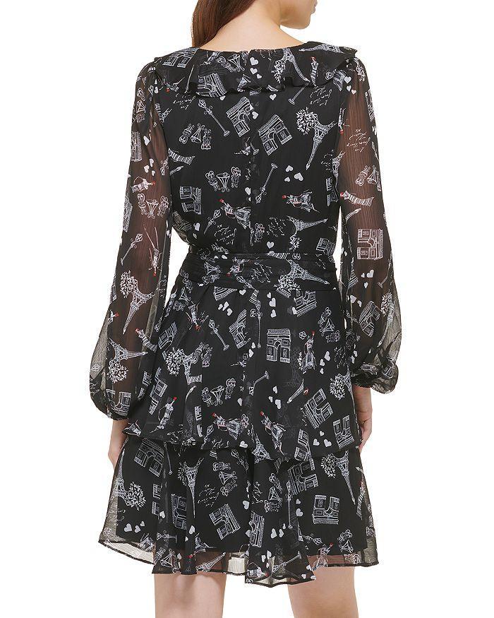 商品Karl Lagerfeld Paris|Signature Print Belted Dress,价格¥1050,第4张图片详细描述