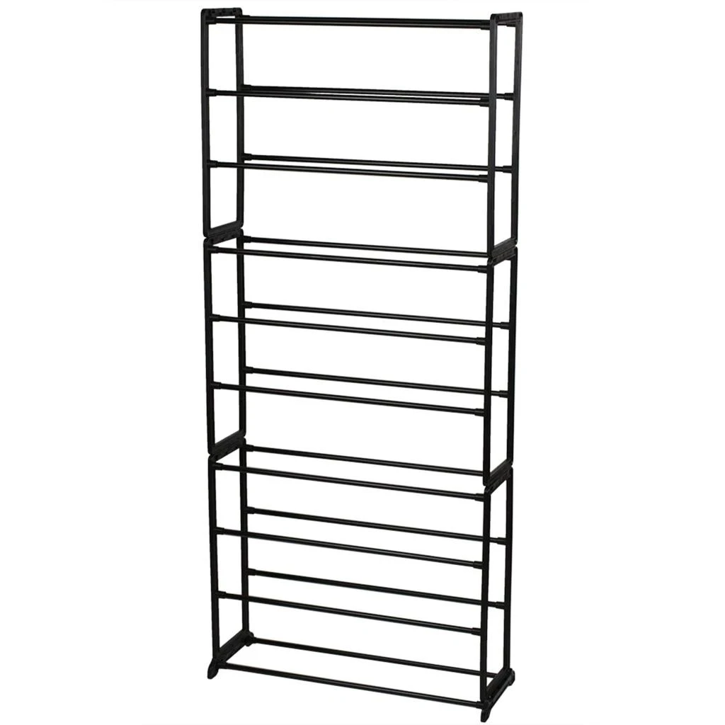 Home Basics Easy Assemble Space-Saving  30 Pair Shoe Tower Multi-Purpose Storage Rack,  Black 商品