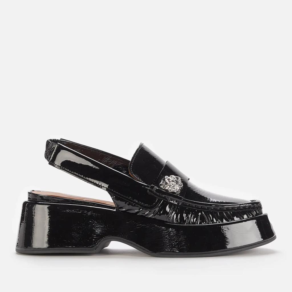 商品Ganni|Ganni Women's Leather Chunky Loafers - Black,价格¥1686,第1张图片