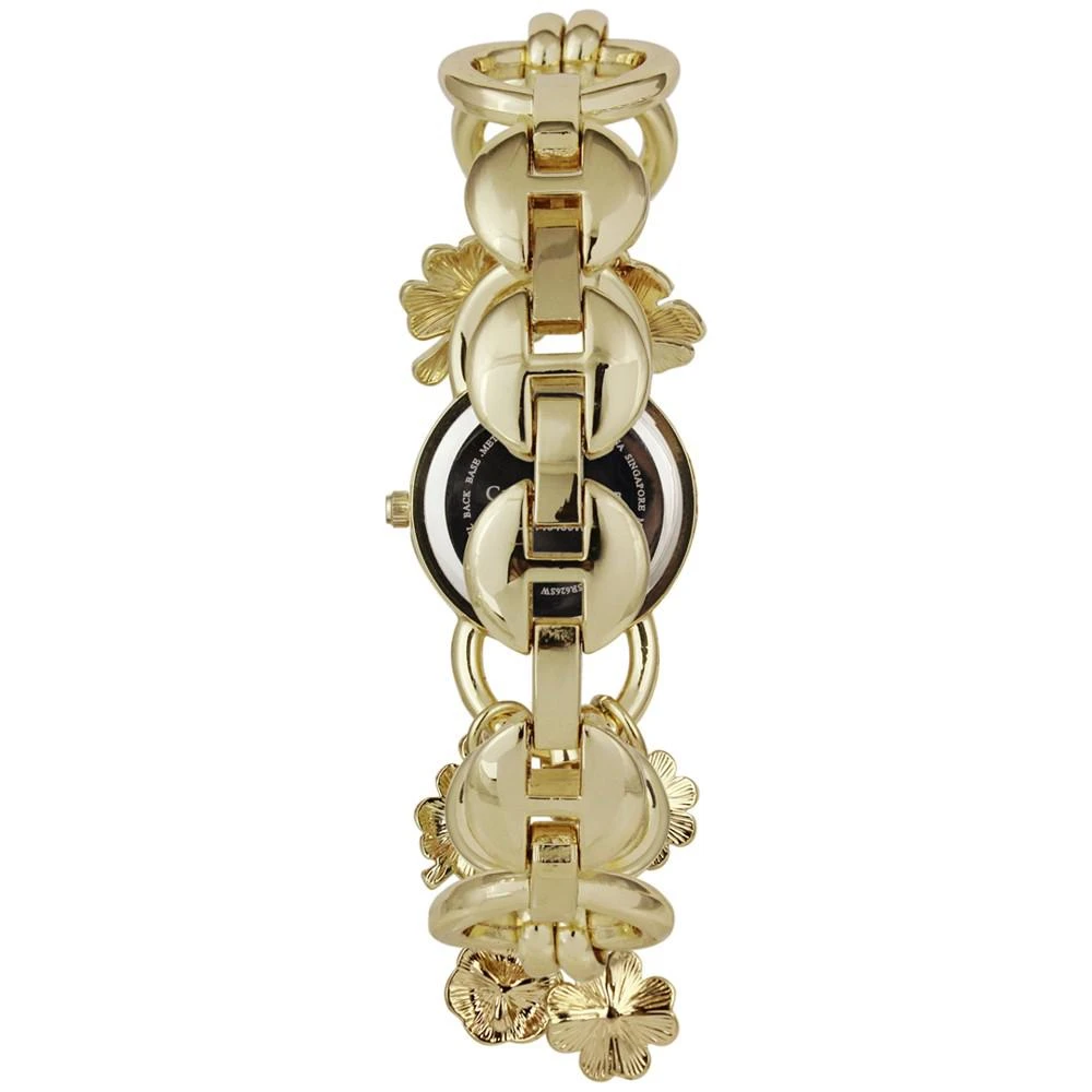 商品Charter Club|Women's Gold-Tone Mixed Metal Flower Charm Bracelet Watch, 27mm, Created for Macy's,价格¥89,第3张图片详细描述