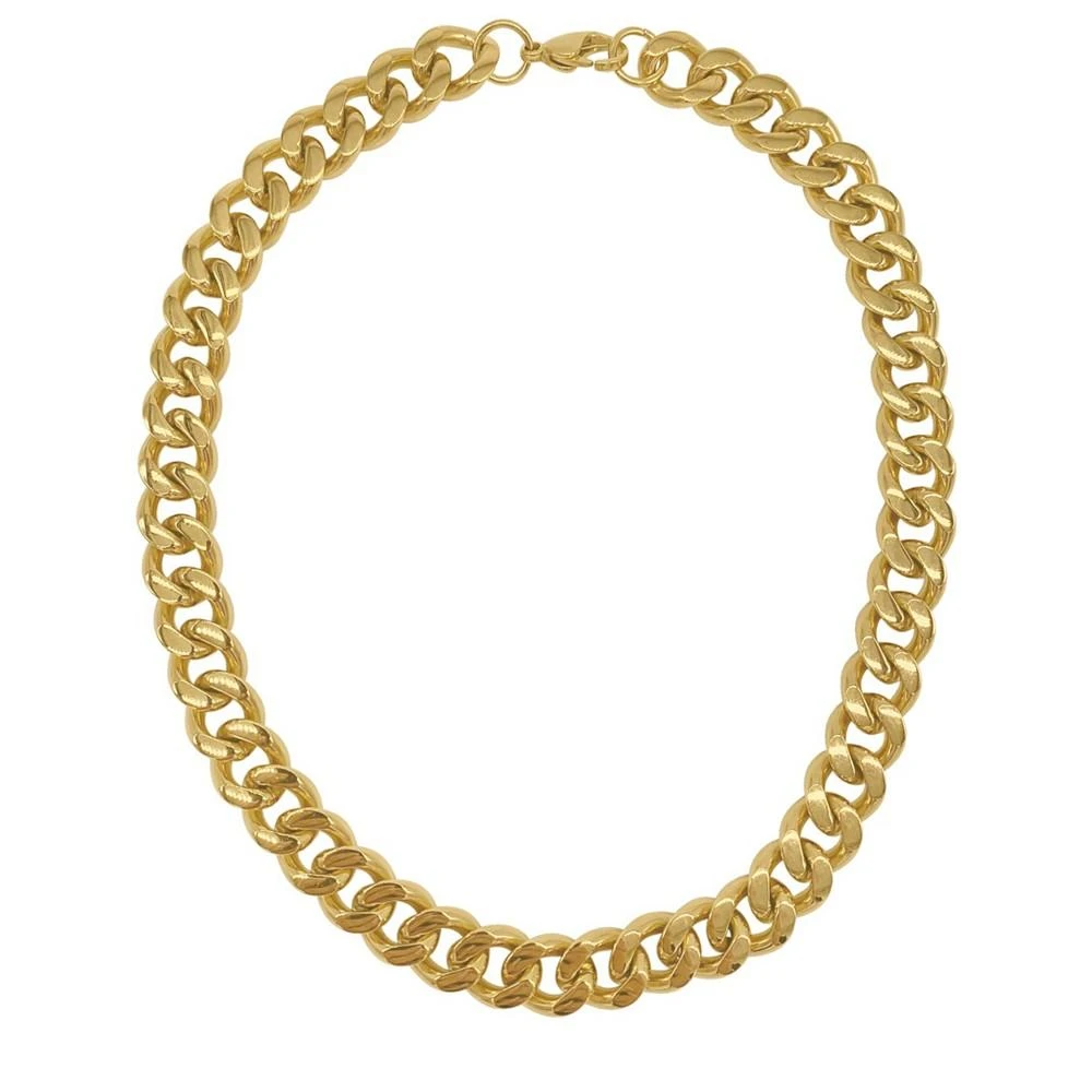 商品ADORNIA|18-20" Adjustable 14K Gold Plated Wide Curb Chain Necklace,价格¥257,第1张图片