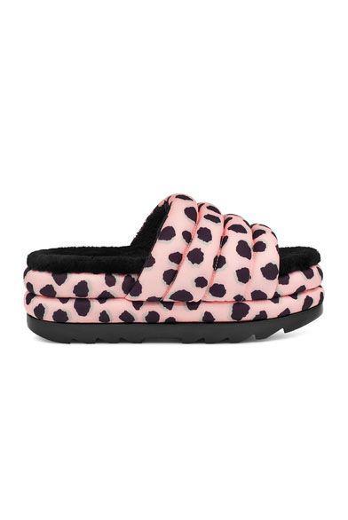 商品UGG|Maxi Cheetah Print Slide - Pink Scallop,价格¥931,第1张图片