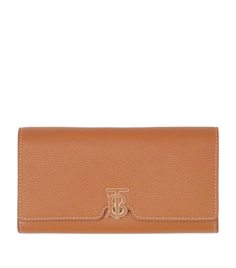 商品Burberry|Grained Leather TB Monogram Continental Wallet,价格¥5844,第1张图片