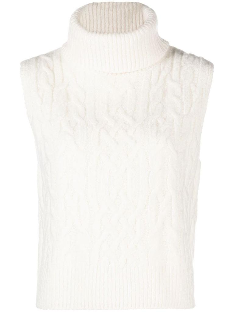 Off White 'Cable Knit Roll Neck Vest'商品第1张图片规格展示