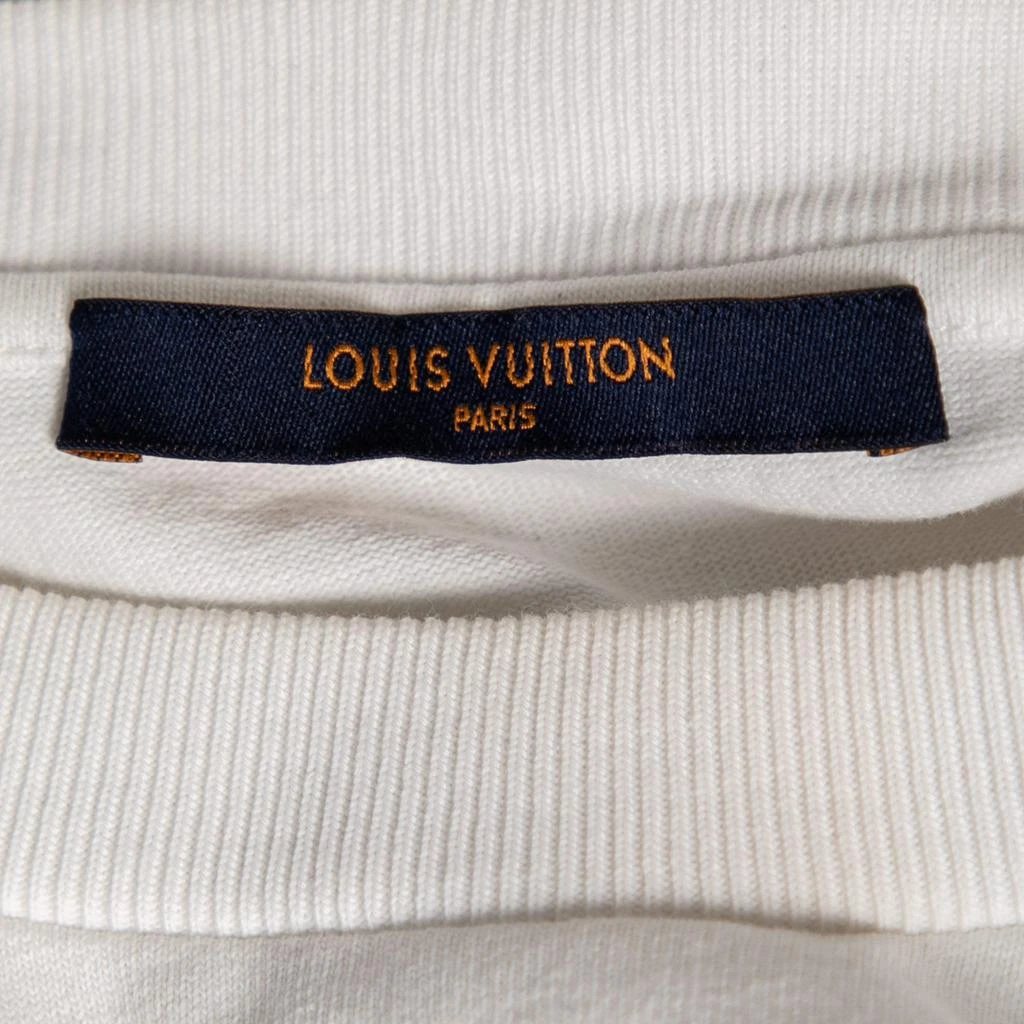 商品[二手商品] Louis Vuitton|Louis Vuitton White Cotton Logo Embroidered Long Sleeve T-Shirt M,价格¥2975,第5张图片详细描述