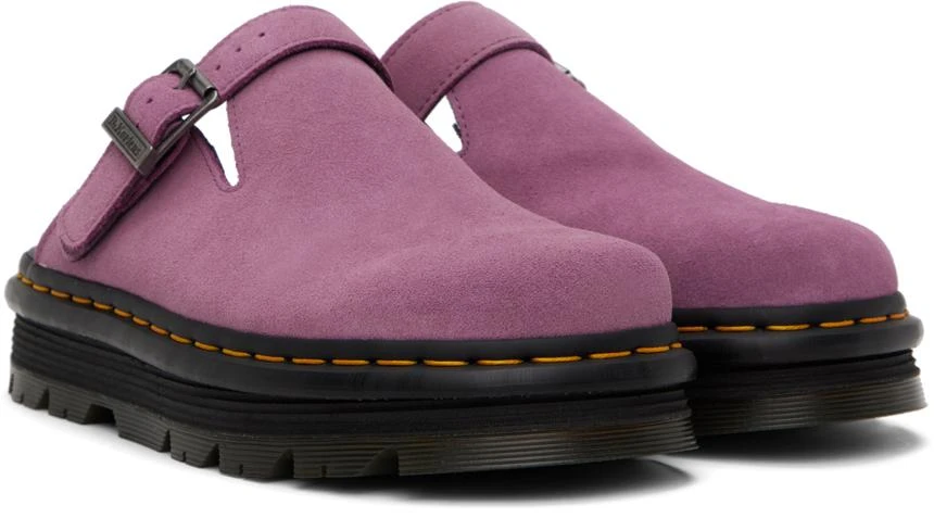 商品Dr. Martens|Pink Zebzag Suede Platform Mules,价格¥789,第4张图片详细描述