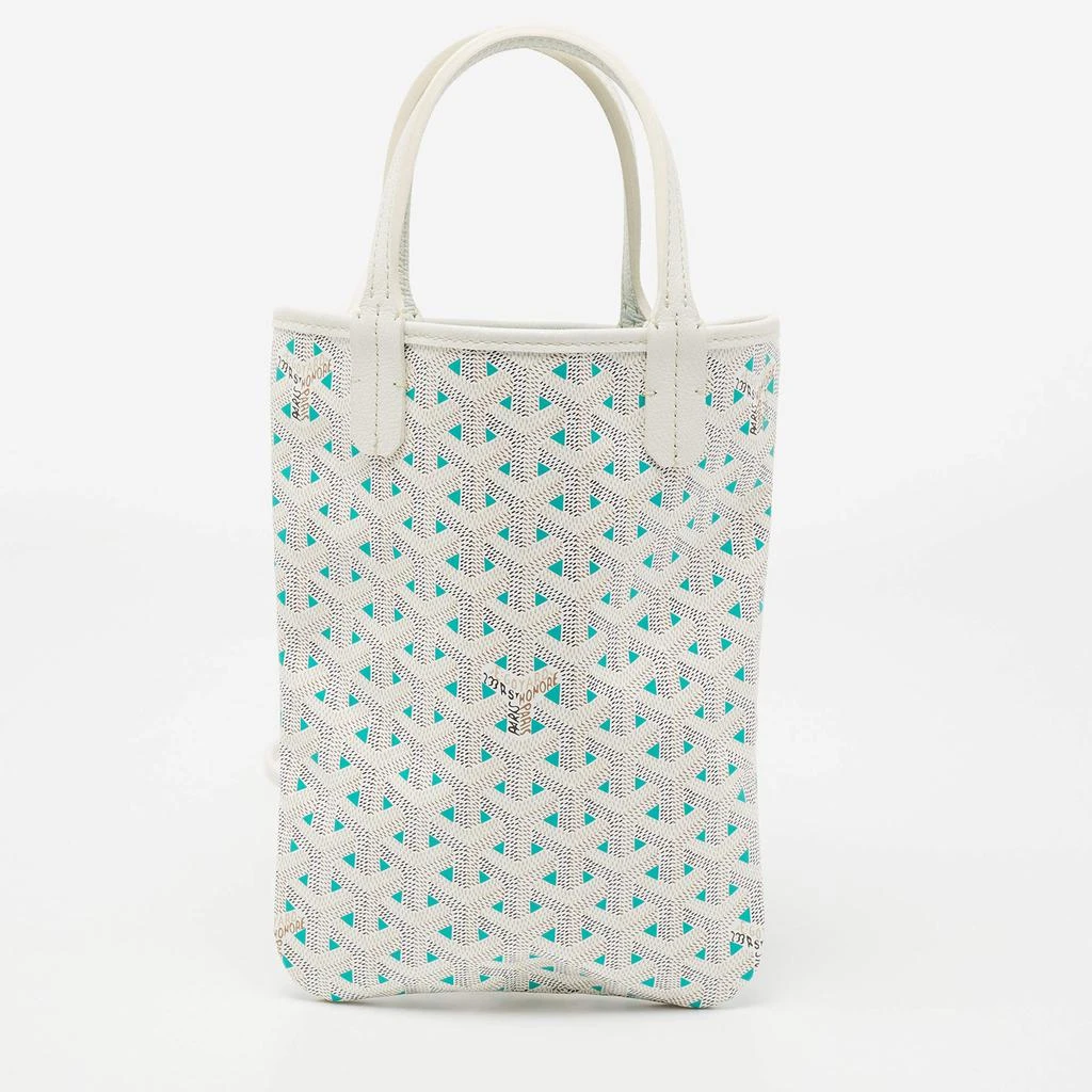 商品Goyard|Goyard White/Opaline Goyardine Coated Canvas and Leather Poitiers Claire-Voie Tote,价格¥25548,第4张图片详细描述