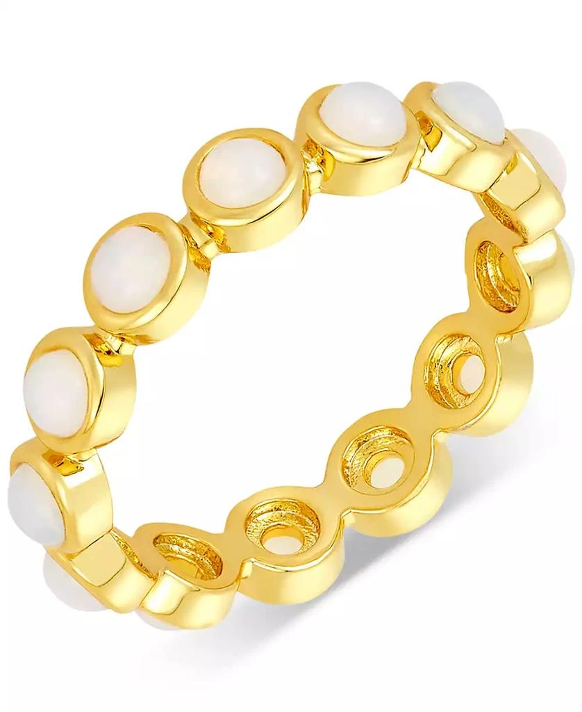 商品ADORNIA|Gold-Tone Bezeled Beaded Eternity Band Ring,价格¥145,第1张图片