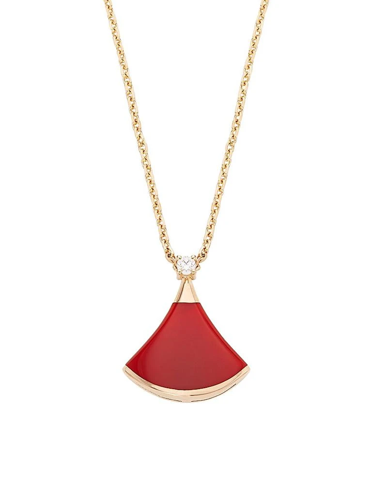 商品BVLGARI|Divas' Dream 18K Rose Gold, Carnelian & Diamond Pendant Necklace,价格¥21802,第1张图片
