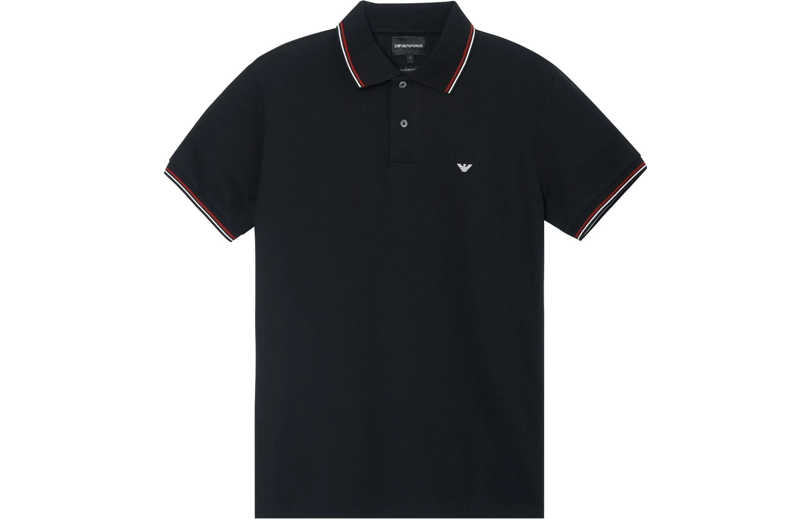 商品[国内直发] Emporio Armani|阿玛尼 鹰标修身休闲短袖Polo衫 男款 黑色,价格¥648,第1张图片