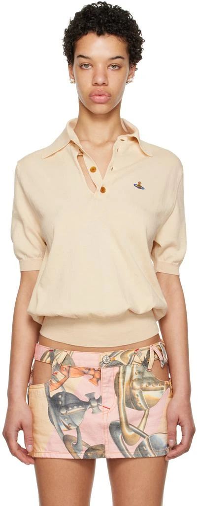 商品Vivienne Westwood|Beige Embroidered Polo,价格¥3125,第1张图片