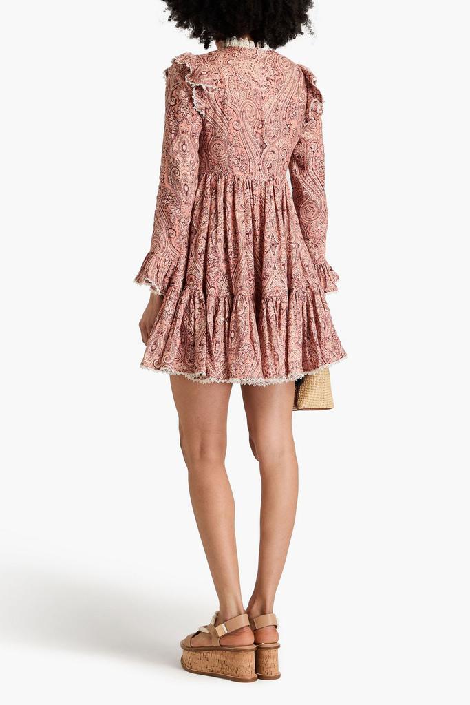 knee length dresses for ladies Alchemy Pink Paisley Button Scarf Tie Mini Dress