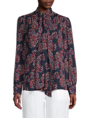 商品Tommy Hilfiger|Floral Tie-Neck Blouse,价格¥216,第1张图片