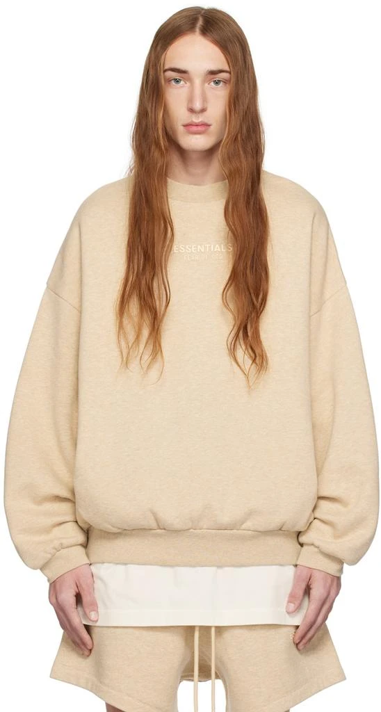 商品Essentials|Beige Crewneck Sweatshirt,价格¥697,第1张图片