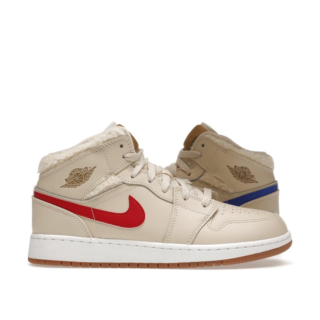 Air Jordan 1 Mid Fleece Pearl White (GS)商品第2张图片规格展示