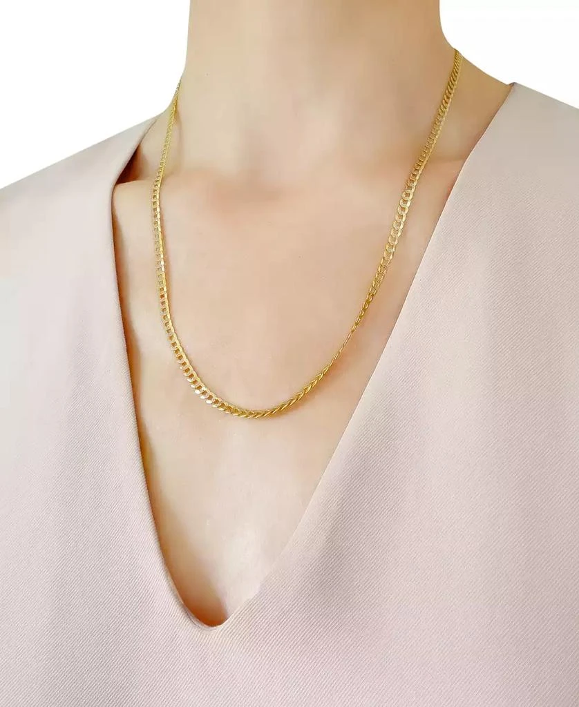 18" Two-Tone Open Curb Link Chain Necklace (3-5/8mm) in Solid 14k Gold & White Gold 商品