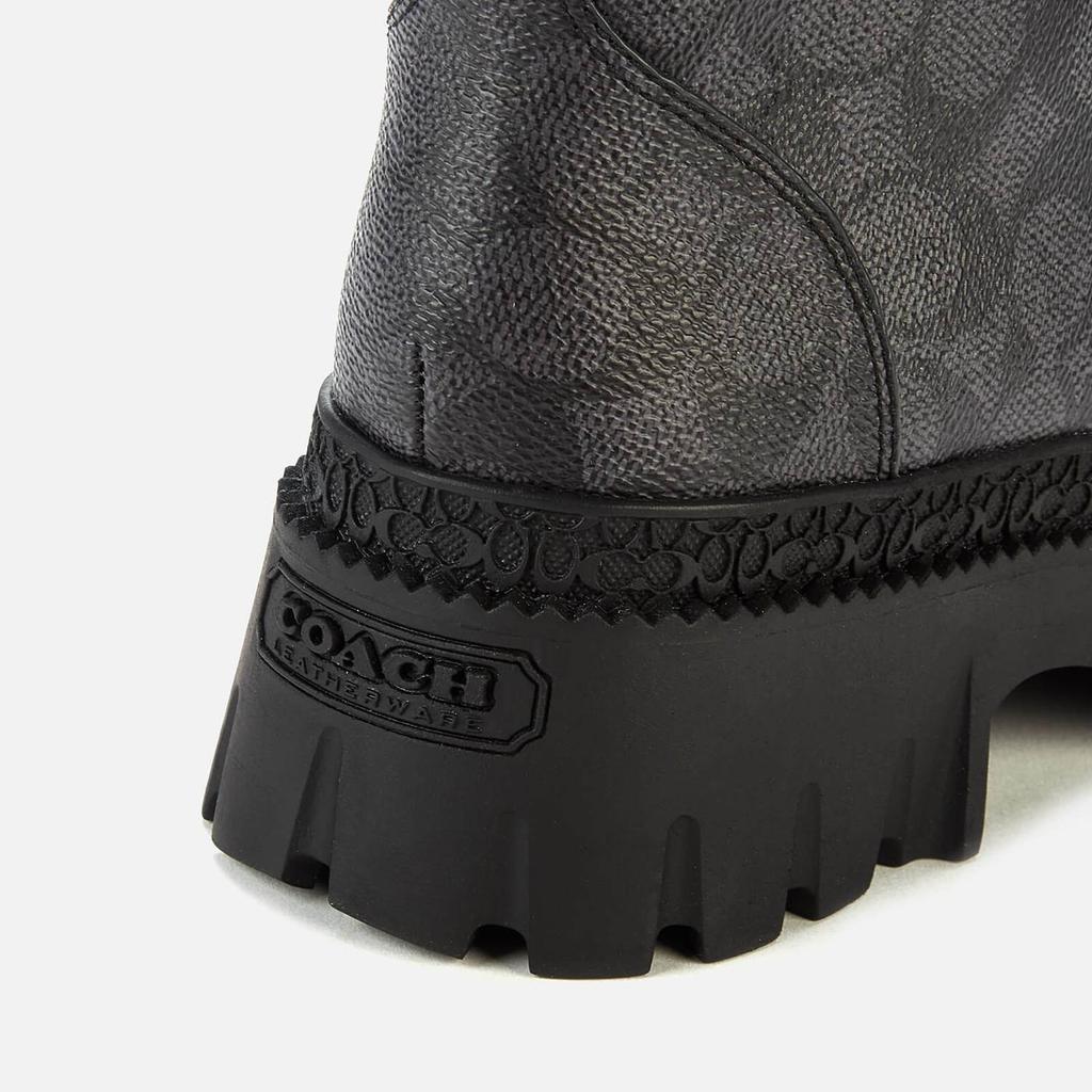商品Coach|Coach Women's Janel Coated Canvas Hiking Style Boots - Charcoal,价格¥1194,第6张图片详细描述