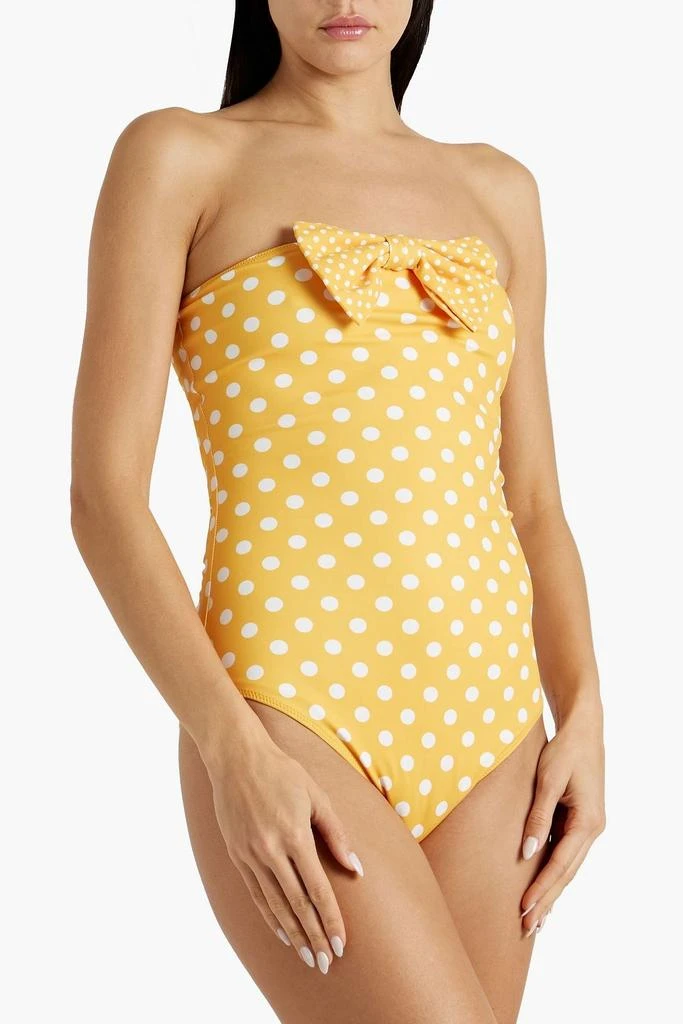 商品CAROLINE CONSTAS|Evanna bow-embellished polka-dot bandeau swimsuit,价格¥340,第2张图片详细描述