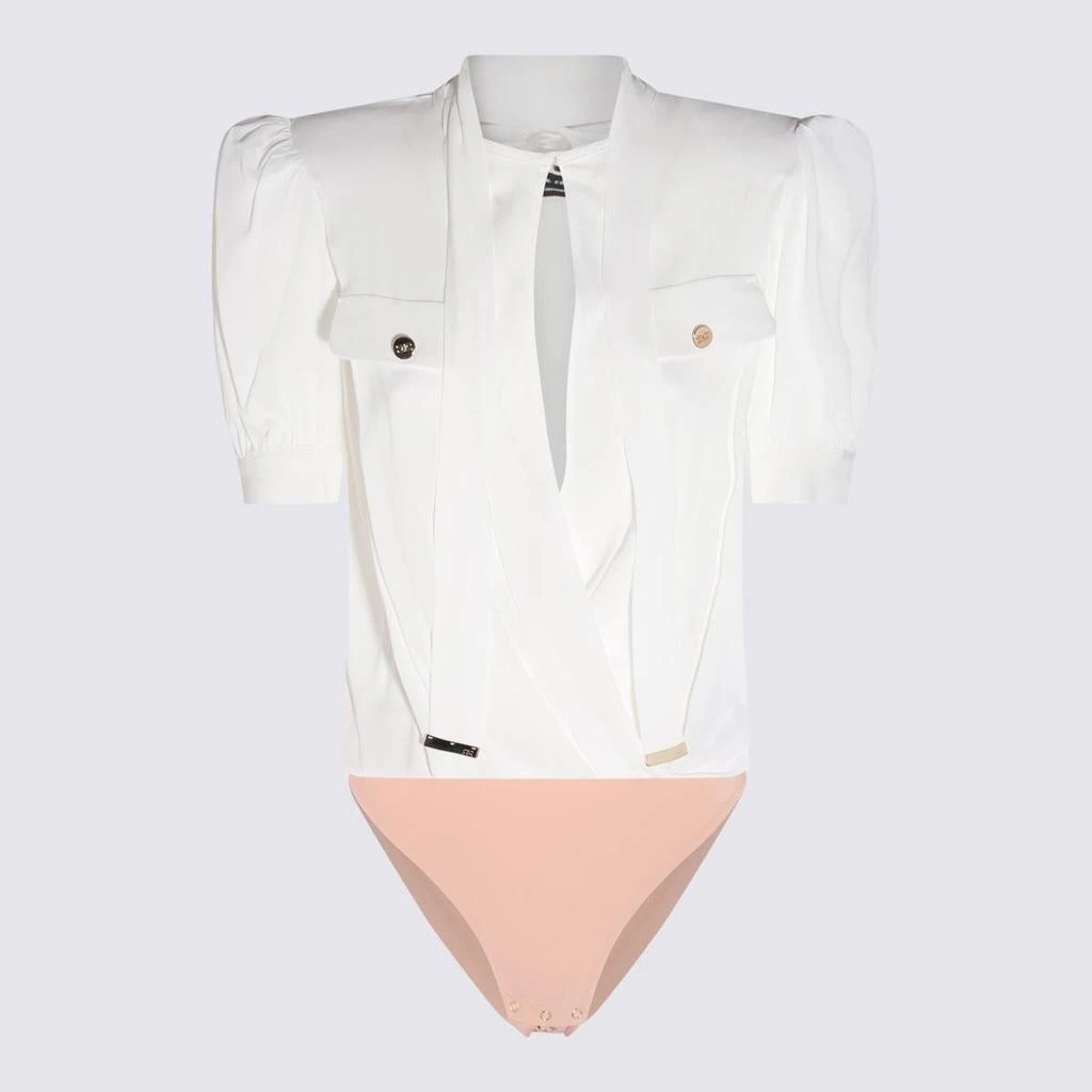 商品ELISABETTA FRANCHI|ELISABETTA FRANCHI IVORY VISCOSE BLEND BODYSUIT,价格¥1799,第1张图片