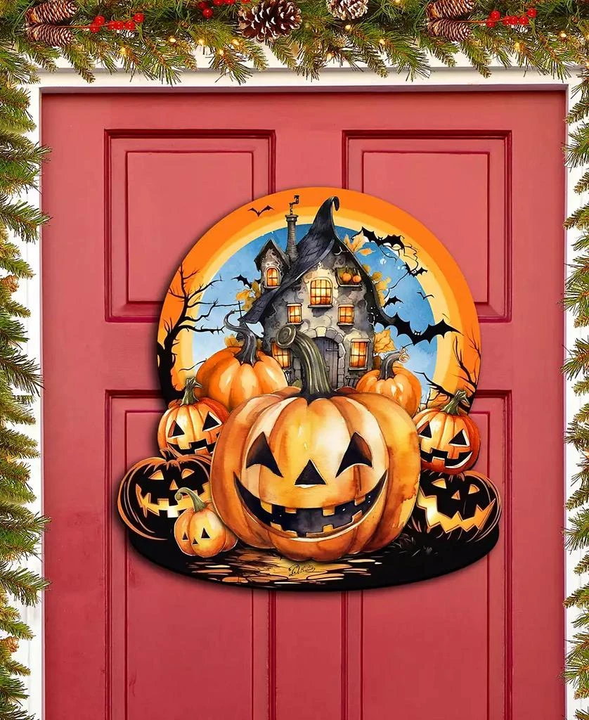 商品Designocracy|Holiday Door Decor Wooden Wall Decor Haunted House G. DeBrekht,价格¥989,第2张图片详细描述