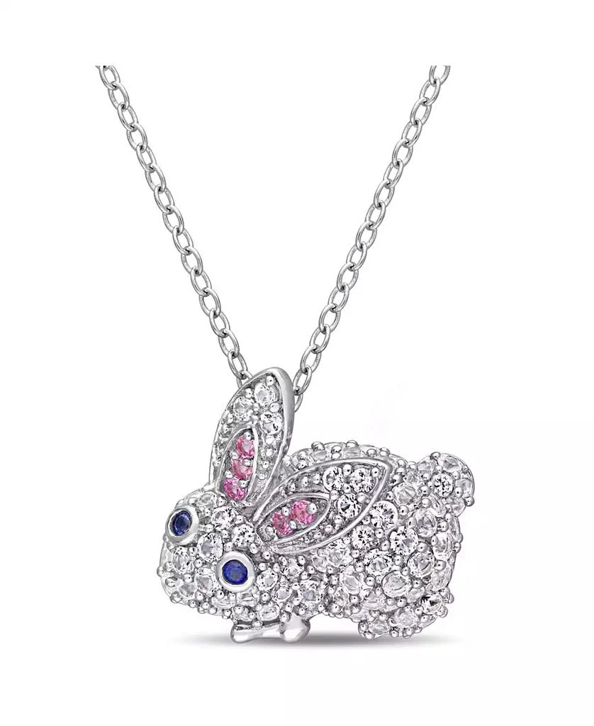 商品Macy's|Multi-Color Lab Grown Sapphire (1 1/10 ct. t.w.) Bunny Necklace in Sterling Silver,价格¥468,第1张图片