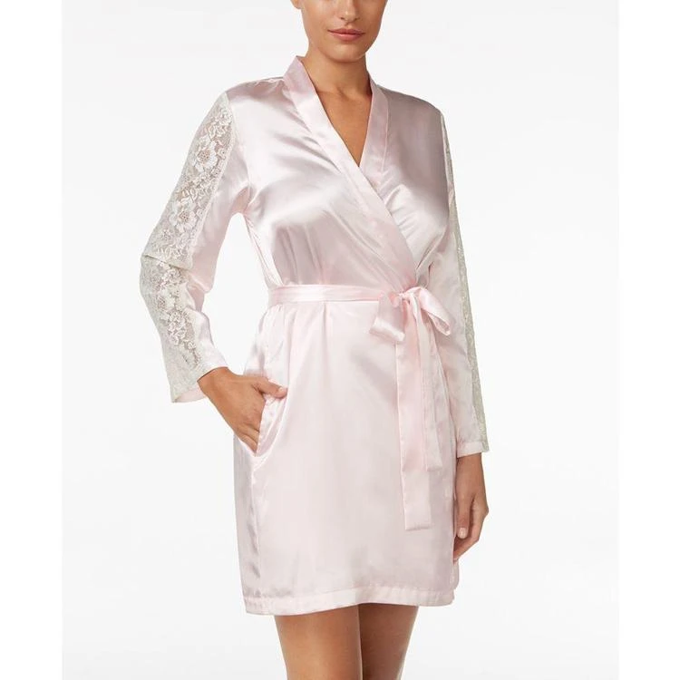 商品Thalia Sodi|Lace-Sleeve Satin Wrap Robe, Created for Macy's,价格¥138,第1张图片
