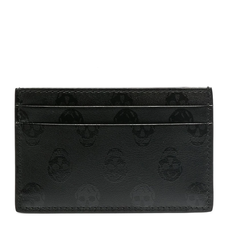 商品Alexander McQueen|ALEXANDER MCQUEEN 亚历山大·麦昆 男士黑色小牛皮短款钱夹 602144-1AAAN-1000,价格¥682,第1张图片