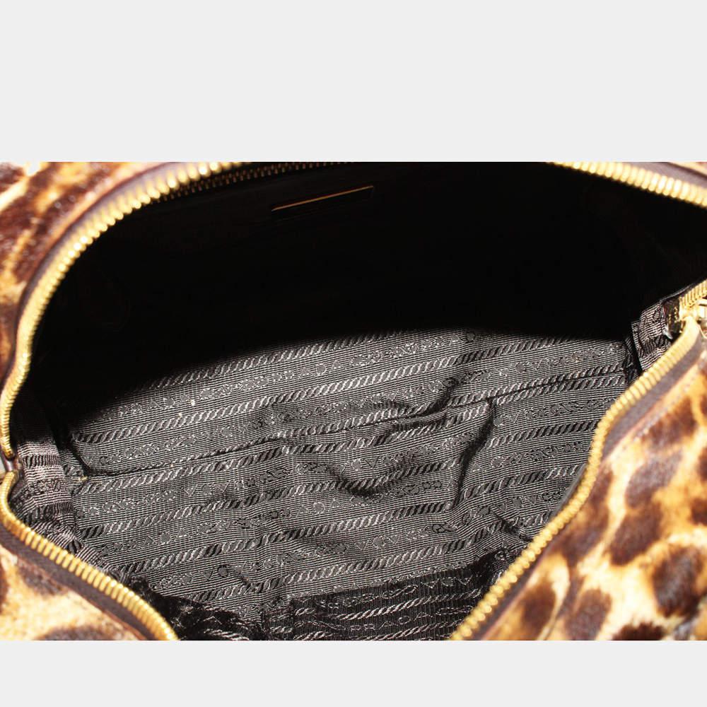 Prada Calf Hair Leopard Print Shoulder Bag商品第4张图片规格展示