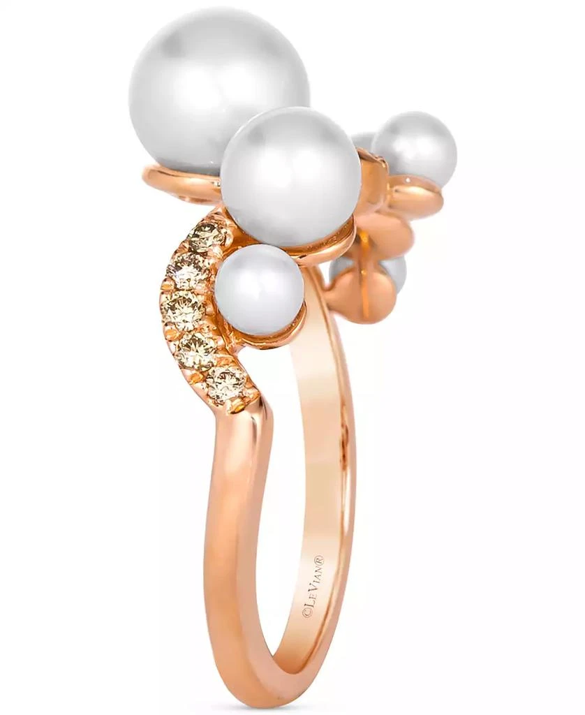 商品Le Vian|Vanilla Pearls (3-8mm) & Nude Diamond (3/8 ct. t.w.) Wavy Ring in 14k Rose Gold,价格¥4627,第3张图片详细描述