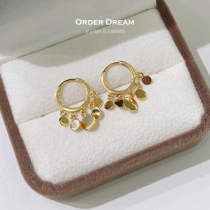 商品[国内直发] Order Dream|18K金片片流苏耳圈,价格¥2327,第1张图片