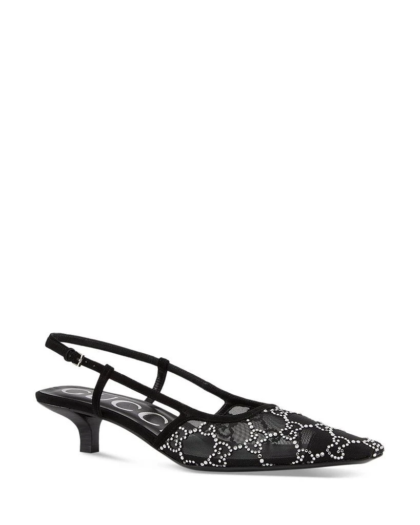 商品Gucci|Women's GG Pointed Toe Slingback Pumps,价格¥8870,第1张图片