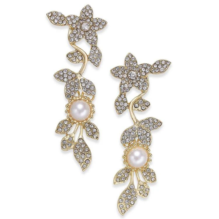 商品INC International|I.N.C. Gold-Tone Imitation Pearl & Pavé Drop Earrings, Created for Macy's,价格¥66,第1张图片