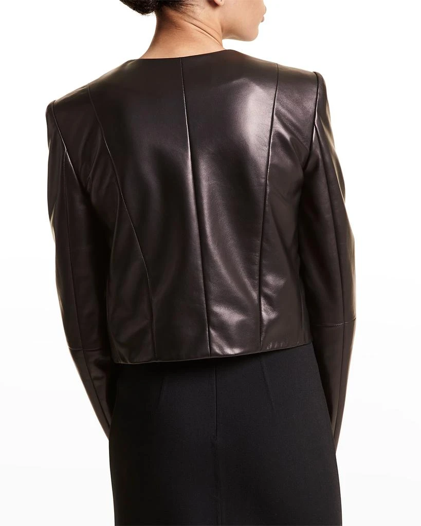 商品Michael Kors|Collarless Leather Crop Bolero Jacket,价格¥3825,第3张图片详细描述