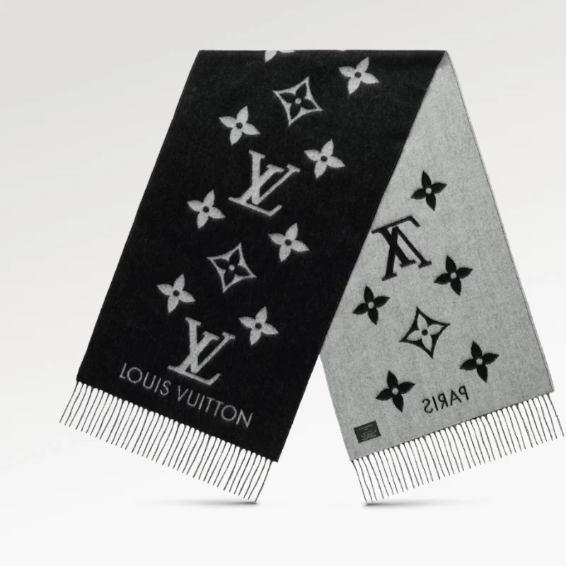 商品Louis Vuitton|Louis Vuitton 路易威登黑色山羊绒围巾M71040,价格¥8797,第1张图片