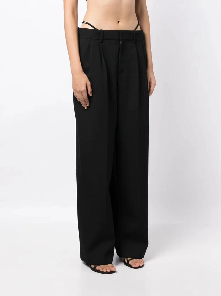 商品Alexander Wang|ALEXANDER WANG WOMEN LOW WAISTED G-STRING CRYSTAL TRIM TROUSER,价格¥2561,第1张图片