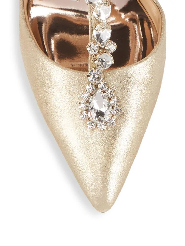 商品Badgley Mischka|Warner Embellished Leather Stiletto Pumps,价格¥2091,第3张图片详细描述